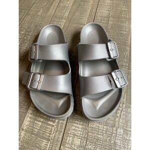 Birkenstock Women's Arizona EVA Silver Rubber Adjustable Sandals 37 EU 6.5 US